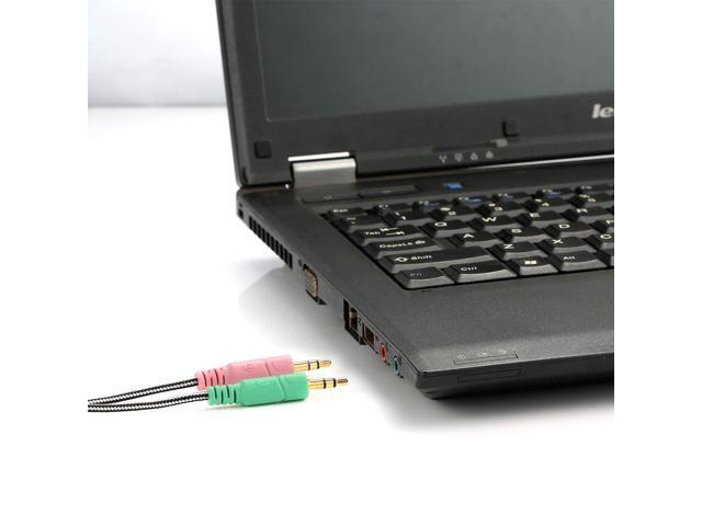 Headset Adapter 3.3 Feet 3.5mm Audio Jack Y Cable Headphone Adapter 1x 3.5mm Female to 2X 3.5mm Male Headset Adapter for Double-Jacks PC