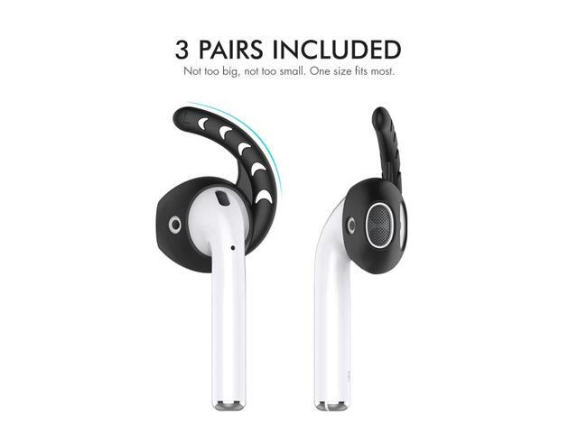 3 Pairs AirPods Ear Hooks Cover Silicone Accessories Compatible with AirPods and EarPods Headphones(Black)