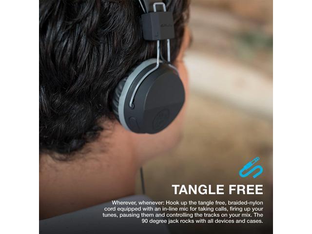 Folding On-Ear Headphones, Black, Wired Headphones, Tangle Free Cord, Noise Isolation, 40mm Neodymium Drivers, C3 Sound (Crystal Clear Clarity)