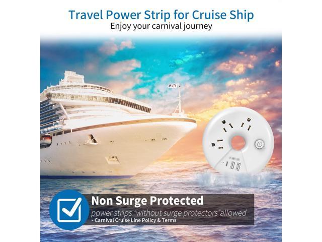 Travel Power Strip, 3 Outlets 3 USB(1 USB C) Cruise Approved Power Strip, Short Extension Cord 3ft, Travel Essentials for Home, Hotels, Cruise...