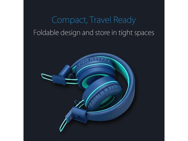 Kids Headphones - Foldable Stereo Tangle-Free 3.5mm Jack Wired Cord On-Ear Headset for Children/Teens/Boys/Girls/Smartphones/School/Kindle/Airplane...