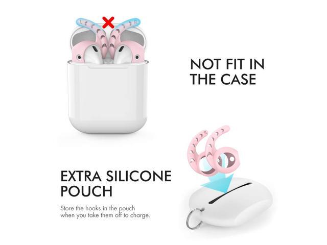 3 Pairs AirPods Ear Hooks Cover Silicone Accessories Compatible with AirPods and EarPods Headphones (Pink)