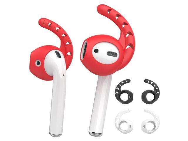 3 Pairs AirPods Ear Hooks Cover Silicone Accessories Compatible with AirPods and EarPods Headphones(Black,White,Red)