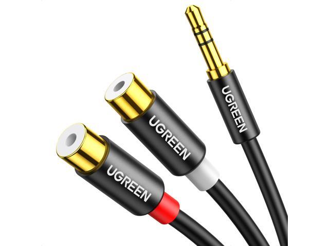 RCA to Aux Cable 3.5mm Male to 2RCA Female Adapter Hi-Fi Sound Auxiliary Stereo Audio Cord Gold Plated Y Splitter 1/8 to RCA Connector for iPhone...