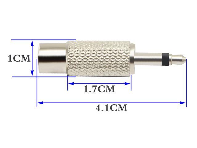 RCA to 3.5MM Audio TS Adapter 3.5mm 1/8' Mono Plug Male to RCA Female Jack Adaptor Connector (Silver)(5 Packs, 2-Pole)