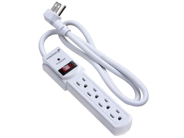 4 Outlet Small Surge Protector Power Strip - 3Ft Short Power Strip with Short Extension Cord & Flat Plug, 1875W, 490 Joules 4 Multi Plug Wall...
