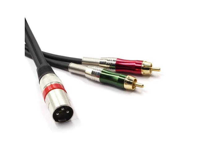 XLR Male to 2 x Phono RCA Plug Adapter Y Splitter Patch Cable, 1 XLR 3 Pin to Dual RCA Plug Stereo Audio Cable Connector(1.5 Meters)