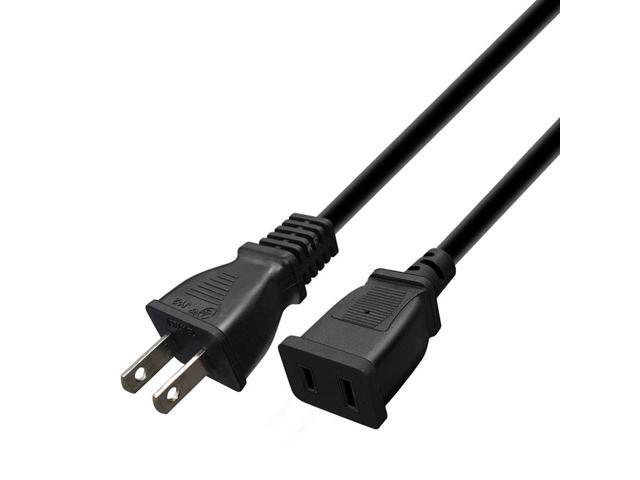 (5ft/1.5m) USA Outlet Saver Power Extension Cord Cable 125V 15A 2-Prong 2 Outlets for NEMA 5-15P to NEMA 5-15R