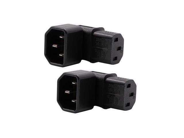 Power Adapter PDU Plug/Socket Down 90 Degree for LCD Wall Mount TV 2 Pack