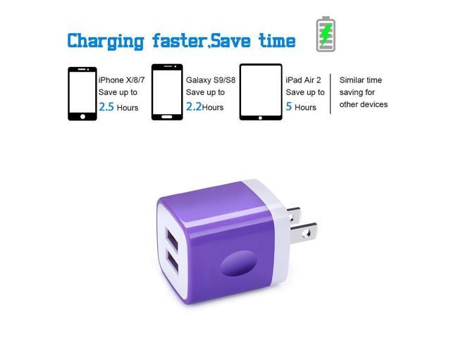 5Pack USB Charger Block Wall Plug Dual Port 2.1A USB Phone Charger Adapter Fast Charging Box for Phones and Tablets