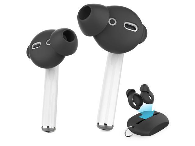 3 Pairs AirPods Ear Tips Silicone Earbuds Cover [Not Fit in The Charging Case] Compatible with AirPods (3 Pairs Small, Black)