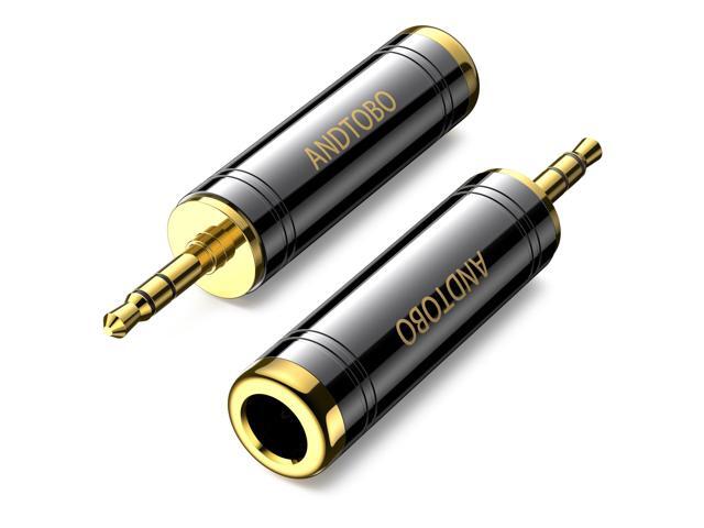 1/4'' to 3.5 mm Stereo Pure Copper Headphone Adapter, 3.5 mm(1/8'') Plug Male to 6.35 mm (1/4'') Jack Female Stereo Adapter for Headphone, Amp...