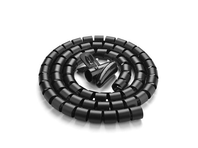 10FT Cable Management Sleeve Cord Bundler 0.8' Diameter w/Zip Clip Zipper Wire Wrap Cord Organizer Cable Tube Hider Flexible & Expandable Home &...