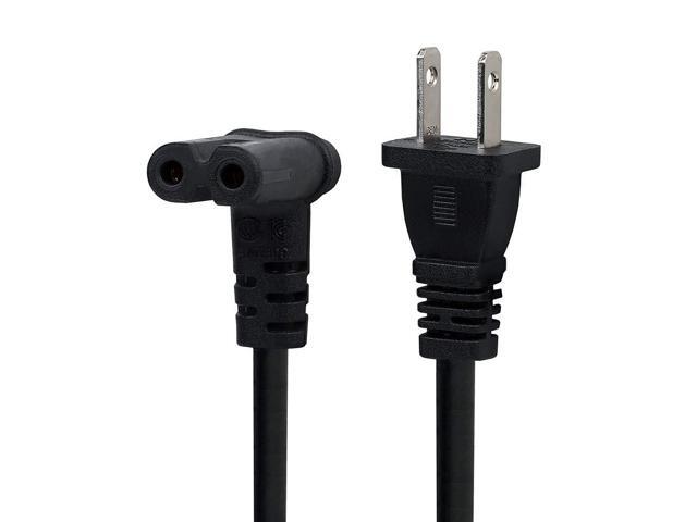 12FT 2 Prong to IEC 320 C7 (Figure 8) Right Angle-Down Angle AC Power Cord - Replacement for LED LCD TV, Monitor, TV, Gaming Console