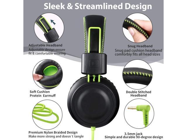 Kids Headphones Wired Headphone, Foldable Adjustable Stereo Tangle-Free, 3.5MM Jack Wire Cord On-Ear Headphone for...