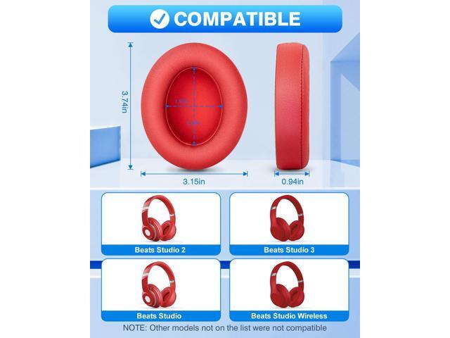 Replacement Earpads 2 Pieces Noise Isolation Memory Foam Ear Cushions Cover for Wired/Wireless Headphone (Red)