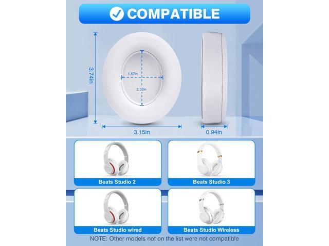 Replacement Ear Pads 2 Pieces Noise Isolation Memory Foam Ear Cushions Cover for Wired/Wireless Headphone (White)