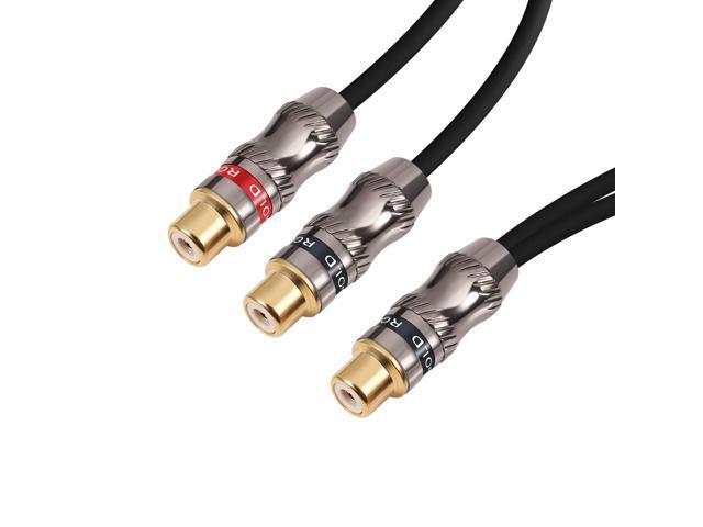Y-Cable, RCA Female to 2 RCA Female Adapter, Video/Audio Splitter, 10' (25 cm)
