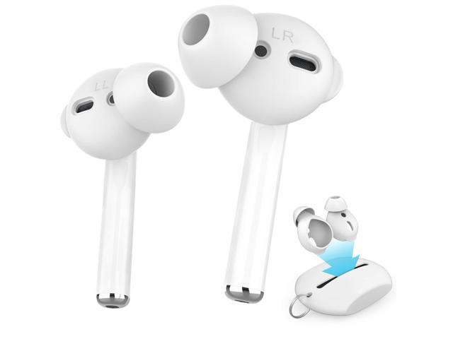 3 Pairs Ear Tips Silicone Earbuds Cover [Not Fit in The Charging Case] Compatible with AirPods (3 Pairs Large, White)