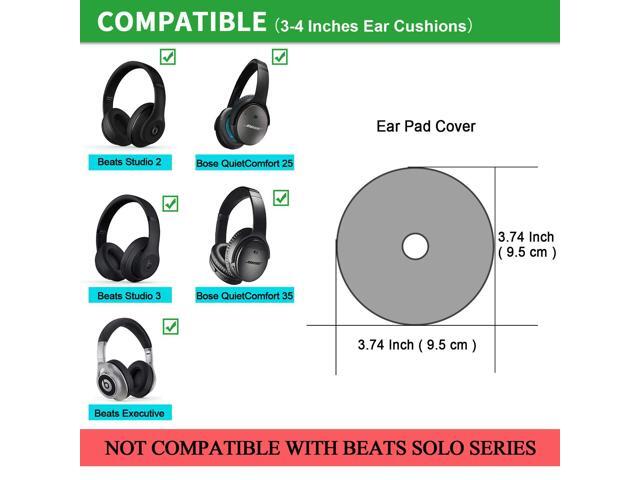 Earpads Sweater Cover Protectors with Stretchable Knit Fabric for Headphones and Other Headsets with 3-4 Inch Ear Cushions [ 2 Pairs ] (White)
