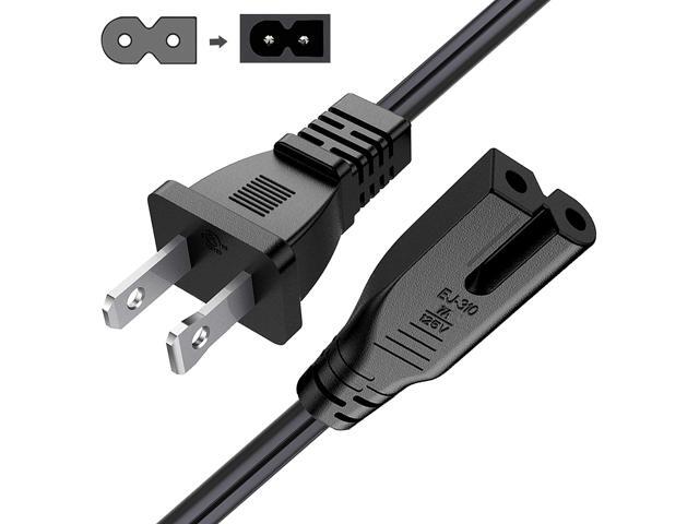 15Ft Extra Long 2 Prong Polarized Power Cord for LED TV Smart HDTV E-M-Series Sound Bar 2 Slot Adapter AC Wall Cable: IEC-60320 IEC320 C7 to NEMA...