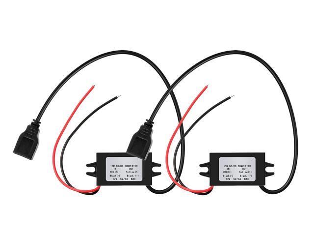 2 Pieces 12v to 5v Dc Converter Buck Module USB Output Power Adapter Dc Car Power Converter Regulator
