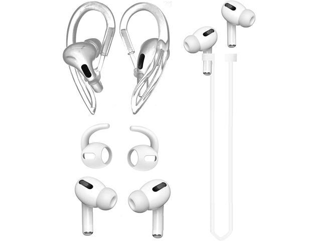 Anti Slip Set, Sport Ear Hook + Earbuds Ear Hooks Cover + Strap [3in1] (White)