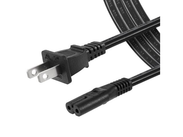 8FT 2 Prong Power Cord Cable Compatible with Smart LED LCD HD TV, AC Power Cable Replacement