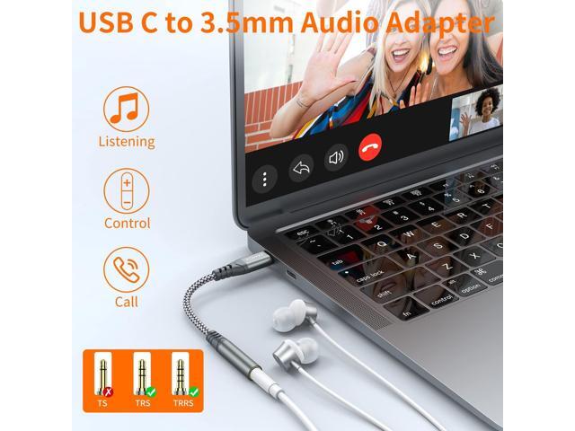USB Type C to 3.5mm Female Headphone Jack Adapter (2-Pack), USB C to Aux Audio Dongle Cable Cord Compatible with iPhone, Samsung Galaxy, Pixel,...