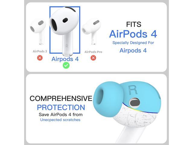 2 Pairs Ear Tips for AirPods 4 Grip Silicone Earbuds Cover [Added Storage Pouch][US Patent Registered] Compatible with AirPods 4th Generation (Ice...