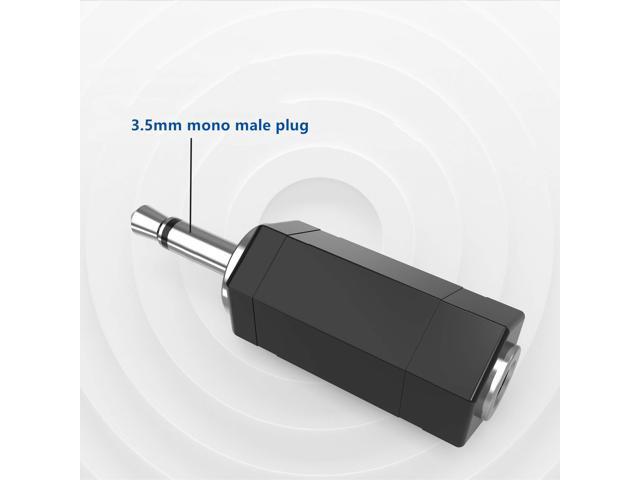 3.5mm Mono to Stereo Adapter, 3 Pack - Mono Male to TRS Stereo Female Jack for Radio, Headphone