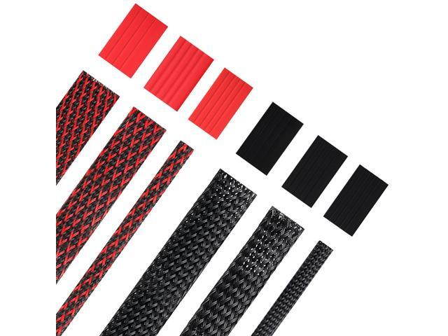 96ft Wire Loom Braided Cable Sleeve Covers Cord Management with 127 Pcs Tube Heat Shrinkable for Audio Video Cable Cord Protectors from Pets(1/4,...