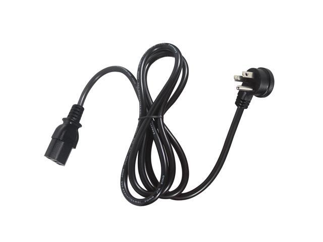 Universal Computer Power Cord - 6FT / 1.8m Angled Type Flat Plug to IEC 60320 C13 Connector 18 AWG Cable 3 Prong Wire USA Standard AC Power Supply...