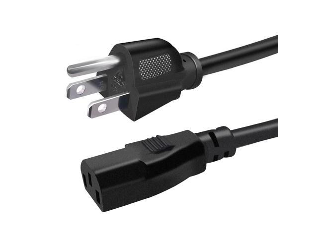 6Ft Universal AC Power Cord 3 Prong 10A 250V 18AWG Replacement Cable for Computer TV Monitor PC Laptop Printer M-I-037-1.8M