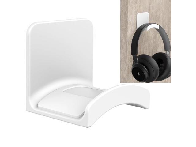 Headphone Stand Headset Holder - Adhesive Gaming Earphones Hanger, Universal Desk Wall Mount Hook for All Headphone/Controller (White)