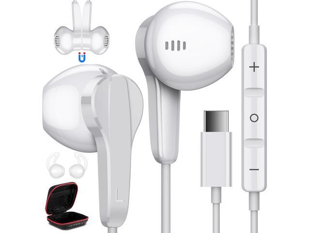 USB C Headphones, Type C Earphone Noise Isolating Wired Earbud with Mic HiFi Stereo Cord Ear Bud