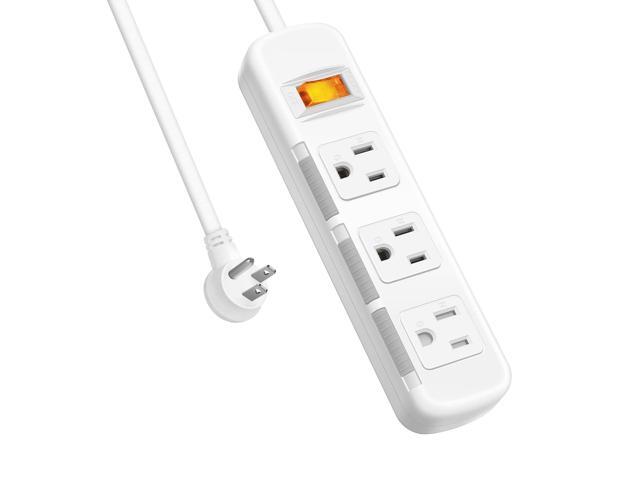 Power Strip Surge Protector 3 Outlets, Extension Cord 6 ft 3 Prong, 300J, 10A/1250W, Overload Protection Switch, Plug Strip for Home Office, Child...