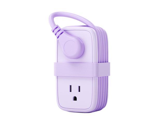 Purple Travel Power Strip, Travel Essentials 4 Outlets 3 USB(1 C) with 4FT Wrapped Extension Cord Flat Plug, Cruise Essentials 2026 for Hotel...