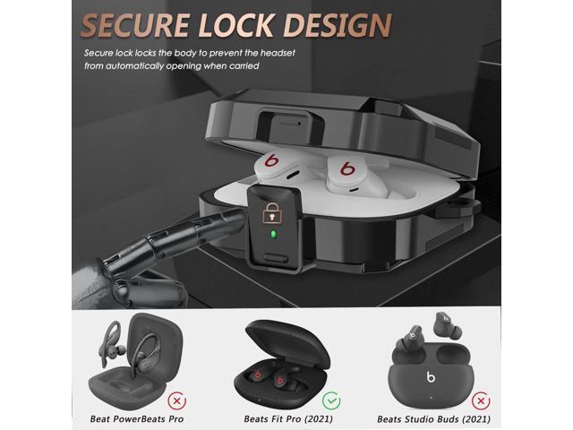 with Safety Lock Carbon Fiber Case Cover 2021, Shock-Absorbing Protector with Keychain/Zipper Storage Bag/Cleaner Kit - Black