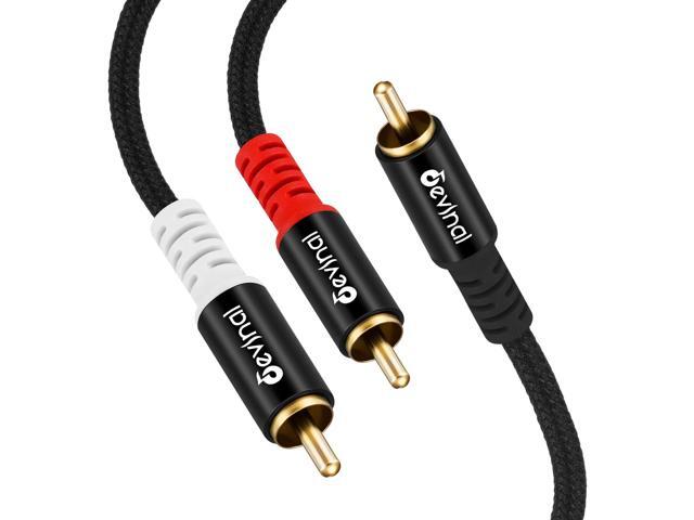 RCA Y Cable, RCA/Phono Y Splitter, RCA 1 Male to 2 Male Y Adapter, Male/Male Subwoofer Cable Gold Plated for subs/amps/Hi-Fis/Home...