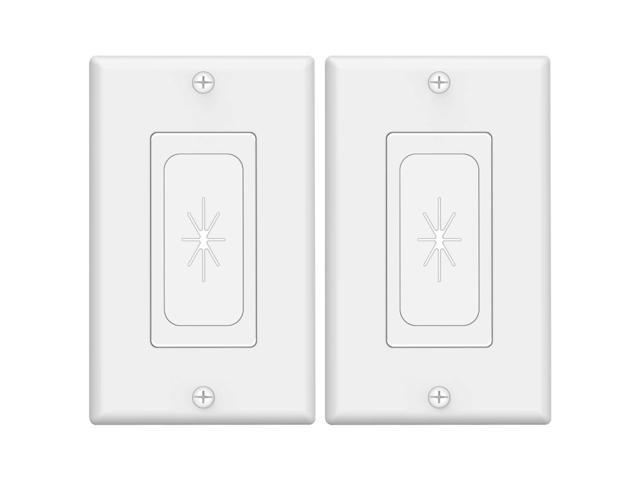 Wall Plate Cable Pass Through, Single Gang Decorator Wall Plate Cover, Flexible Rubber Wall Grommets Insert for Low Voltage Cables, Wall Mount TV,...