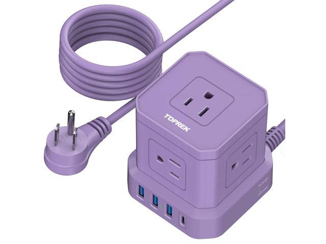 Power Strip with USB, 10 FT Extension Cord with Flat Plug, 5 AC Outlet 4 USB, Compact Desk Charging Station for Home Office, Dorm, Hotel, Travel,...