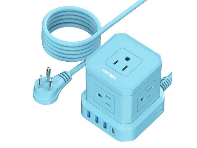 Power Strip with USB-C (3.0A), Surge Protector (700J), 10 FT Extension Cord with Flat Plug, 5 AC Outlets 4 USB, Desk Charging Station for Living...