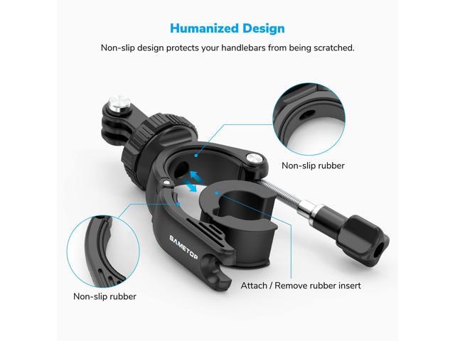 Handlebar Pole Mount Motorcycle Clamp Mount Compatible with Action Cameras - 360 Degree Rotation
