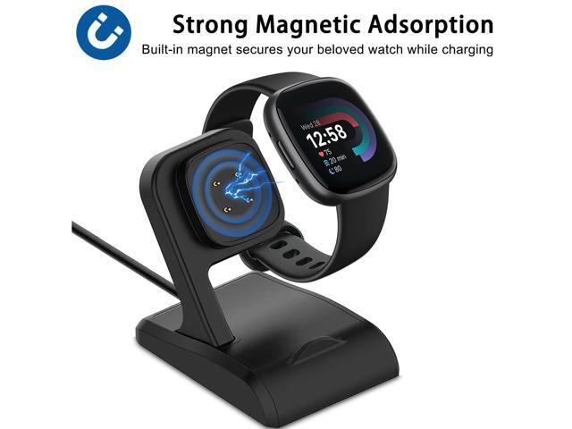 Charger Dock for Sense/Sense 2/Versa 4/Versa 3, Anti-Slip Charging Dock Station Base Cradle with 3.3FT USB Cord Replacement for Charger