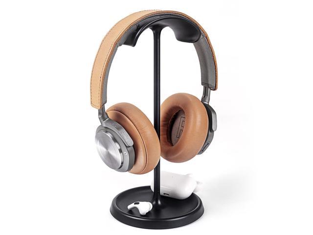 Headphone Stand, Curved Headset Stand with Storage Tray, Heavy Base Gaming Headset Holder for AirPods Max, AirPods Pro and More (Black)