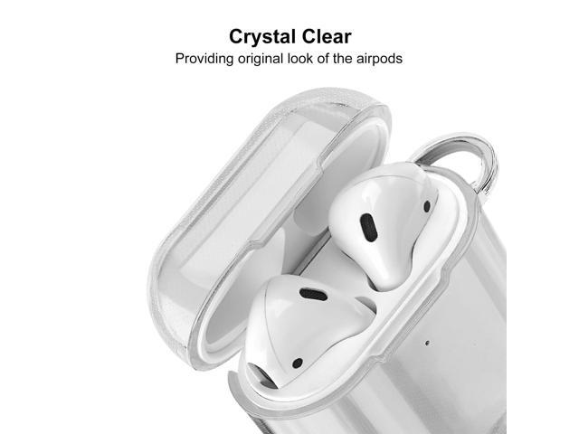 Airpods Case Cover, Clear Soft TPU Protective Cover Compatible with Wireless Charging Case with Keychain (Clear Gray)