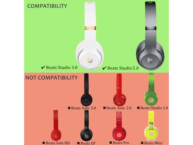 Replacement Ear Pads Cushions Compatible with Studio 3.0/2.0, Headphone Ear Covers with High Density Memory Foam, Soft Leather, Adaptive Noise...