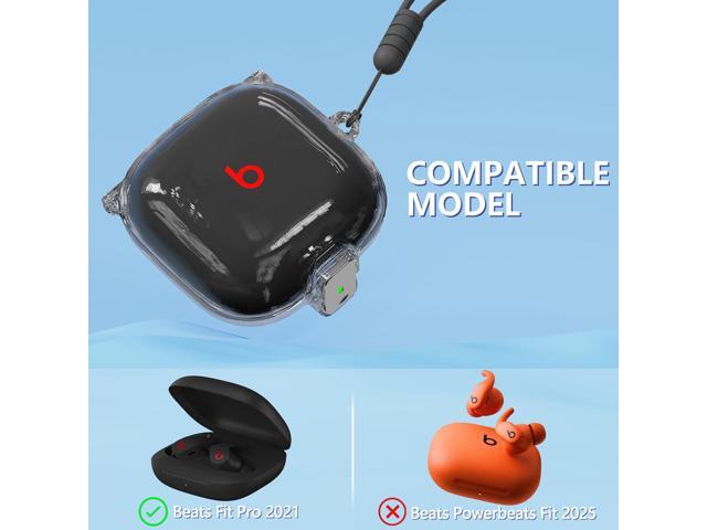 3 in 1 Cleaner Kit for Earbuds Case Cover, Accessories with Anti-Lost Keychain/Silicone Wrist Strap (Clear Black)