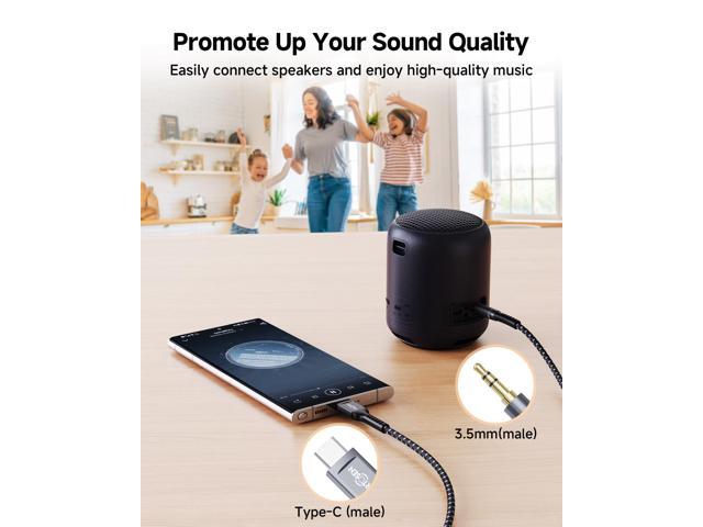 2 Pack USB C to 3.5mm Audio Cable [4ft], Aux to USB C Headphone Jack Adapter, Hi-Fi DAC Dongle Aux Cord Compatible with iPhone, Samsung, iPad,...